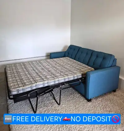 FREE DELIVERY Beautiful Blue 3 Seater Pullout Sofabed Sofa/Couch, View more