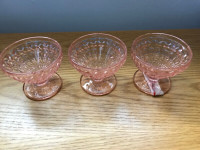 PINK DEPRESSION GLASS HOLIDAY BUTTONS AND BOWS