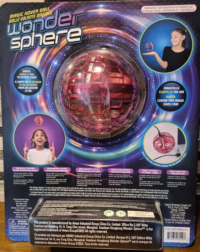 Wonder Sphere Magic Hover Ball - Red in Toys & Games in Mississauga / Peel Region - Image 3