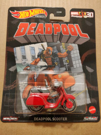 New Hot Wheels Premium Marvel Deadpool 30th Scooter 1:64 diecast