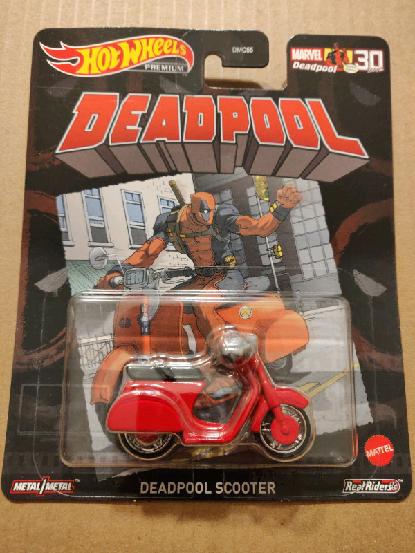New Hot Wheels Premium Marvel Deadpool 30th Scooter 1:64 diecast in Toys & Games in City of Toronto