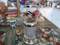 Elegant Tall Antique Silver Plate And Cut Glass Pickle Castor