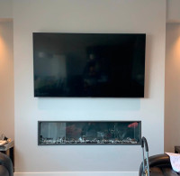 Any size of TV and mounting bracket .