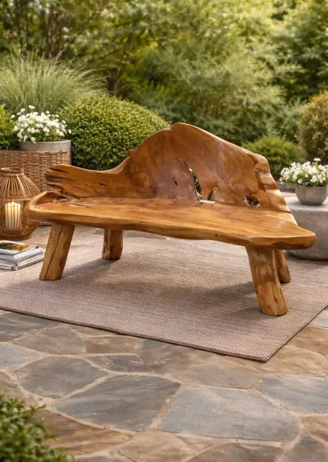 WOOD OUTDOOR BENCH