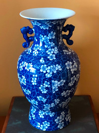 Vintage Chinese Jingdezhen blue and white porcelain vase marked