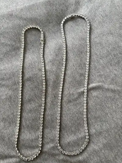 silver Moissanite tennis chains NEW , View more