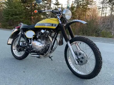 1970 Yamaha XS 1 Scrambler. Fully refurbished with complete engine overhaul. Engine covers polished....