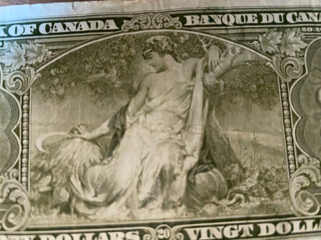 1937 Canadian 20 dollar bill prefix KE in Arts & Collectibles in Mississauga / Peel Region - Image 4