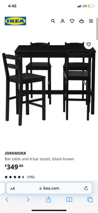Fine Dinning/bar table,  4 chairs 
