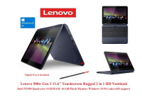 Lenovo 500w Gen 3 11.6" Touchscreen Rugged 2 in 1 Laptop