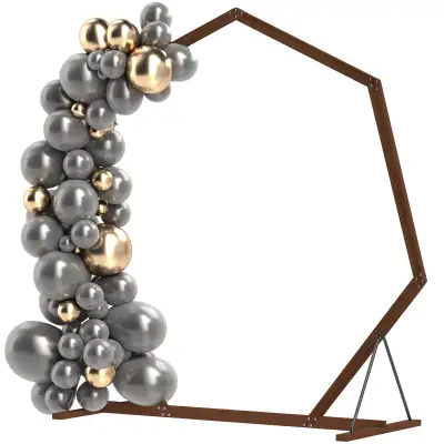 Outsunny 7FT Wedding Arch, Heptagon Wooden Arch , View more