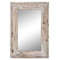 Emaison 36 x 24 inches Wall Mounted Decorative Mirror, Rustic Wo