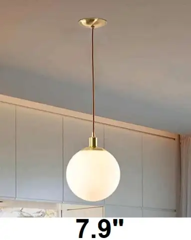 Pendant Lighting with White Globe Lampshade- NEW, View more