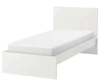 Ikea white single twin malm bed + slats, View more