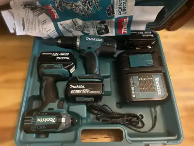 Makita 18V Drill & Impact Driver Set – 3.0Ah Battery *3+ Charger, View more