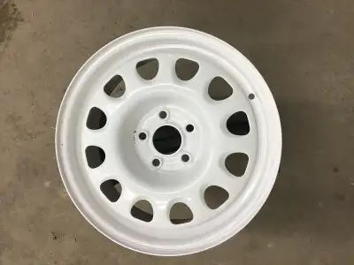 Four extremely rare OEM VW corrado VR6 steelies 15’ 5x100 bolt pattern 57.1 CB Bead blasted and powd...