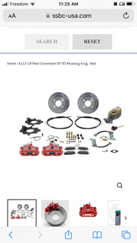 NEW 87-93 Mustang 4 lug,Rear Disk Conversion RED Calip