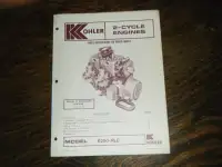 Kohler K250-RLC snowmobile 2- Cycle Engine Parts Manual