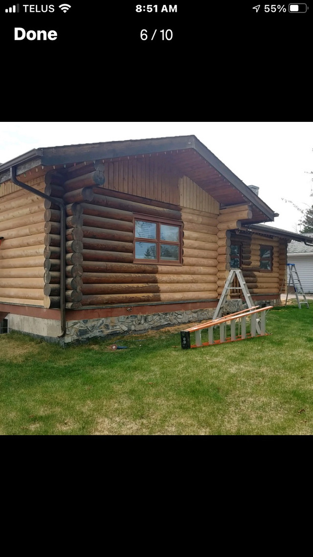 Log home repair, refinishing and construction  in Renovations, General Contracting & Handyman in Calgary - Image 4