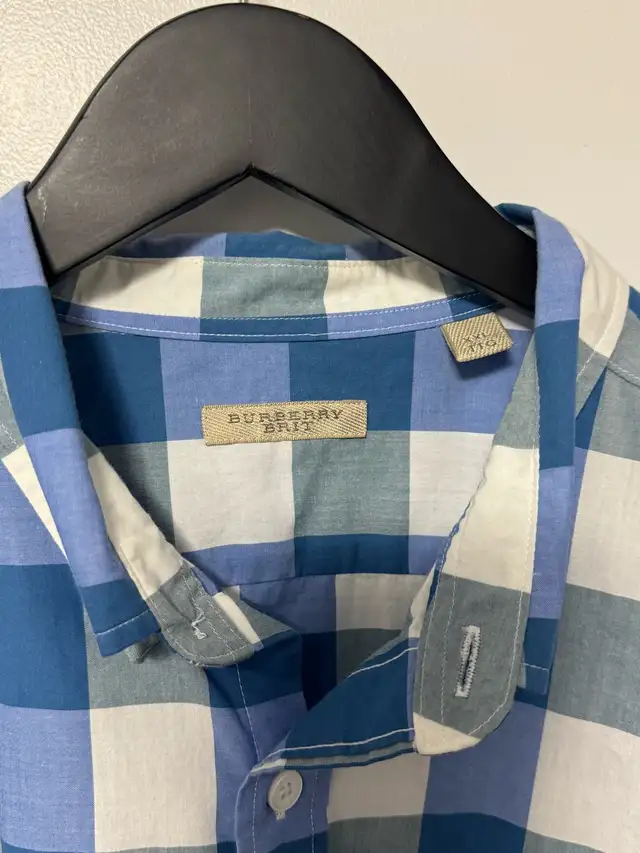 BURBERRY Men's Nova Checks Cotton LS Shirt - Blue/White, XXL in Men's in Ottawa - Image 8