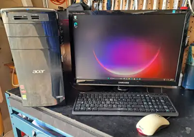 Acer Desktop, Samsung Monitor, Windows 11., View more