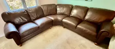 Natuzzi Editions Genuine Leather L-Shaped Sectional, View more