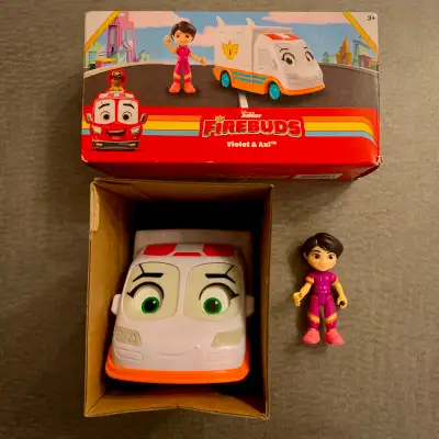 Disney Junior Firebuds, Violet and Axl, Action Figure and Ambulance Toy. Collect them all! - Axl (Am...