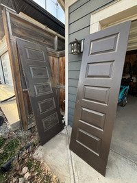 Free 80x24 solid wood brown doors