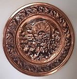 Coppercraft Vintage Guild Oxen Pioneer Wagon Wall Hanging Plate