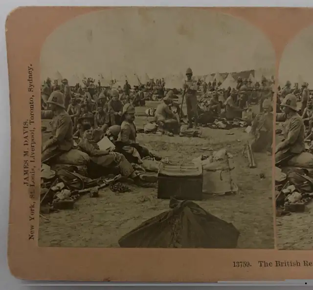 1900Boer War Battle of Modder River British Regulars Stereoview in Arts & Collectibles in North Bay - Image 3