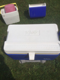 4 Coolers , 1 large picnic ,and 3 regular ones very clean  $60. 