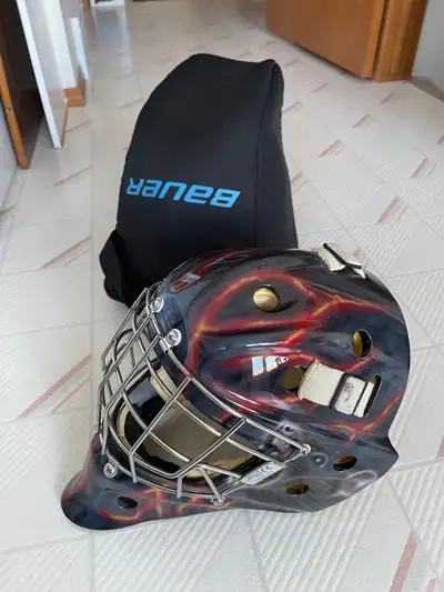 Custom air brush goalie helmet, View more