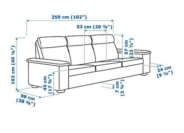 Lidhult Ikea sofa Blue in Couches & Futons in City of Toronto - Image 3