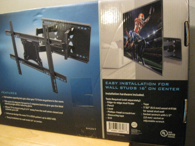 TV Wall Mount  37"-80"  Full-Motion in Stereo Systems & Home Theatre in Oakville / Halton Region - Image 3