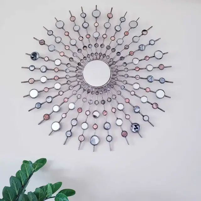 Sunburst Brushed  Metal Wall Mirror  in Home Décor & Accents in Ottawa - Image 7