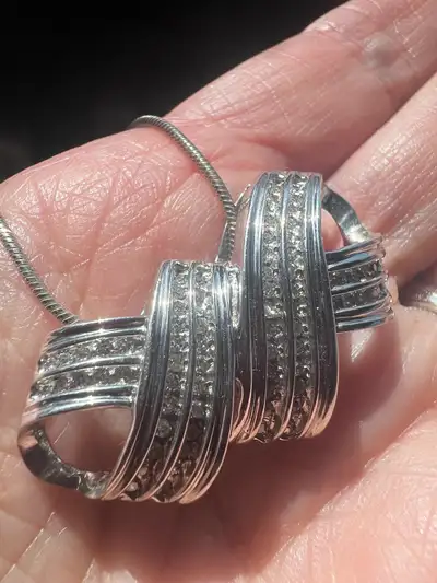 925 silver and diamonds  necklace, View more