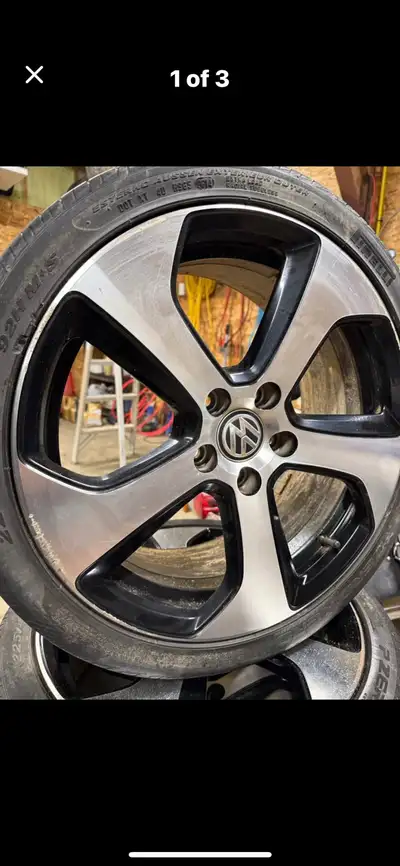 Volkswagen golf rims and tires. Taking off the 2016 year-old golf. Asking $400. Pick up is 20 min we...