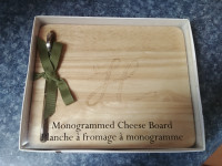 Indigo Monogrammed Cheese Board For Sale