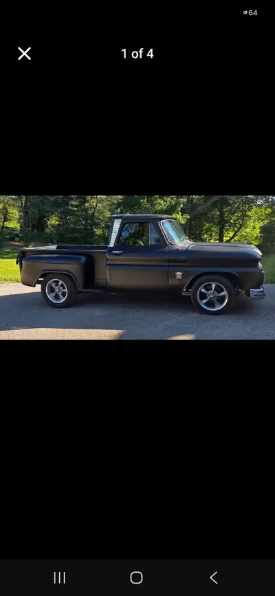 1964 C10 Flare Side Matte Black Southern Truck Disc Breaks New rebuilt 350 Extensive chrome R200 gra...