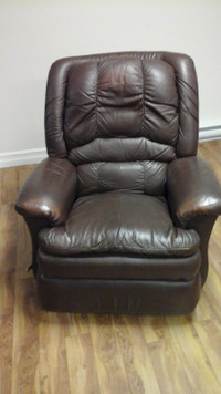 Lazy-Boy, fauteuil en cuir brun, multi-positions