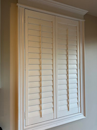 Solid wood white window shutters 34” x 58 1/4”
