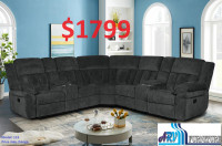 RECLINER SECTIONAL FABRIC SOFA CONSOLE LIVING ARV FURNITURE