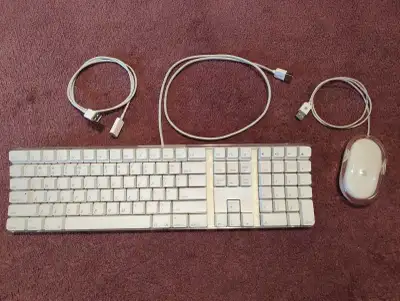 Vintage Apple Keyboard and Mouse, View more