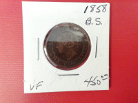1858           B.S. VF ONE CENT COIN
