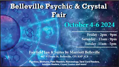 Come on out to our Belleville Psychic & Crystal Fair! October 4th 5th & 6th 2024 4th - 2pm - 9pm 5th...