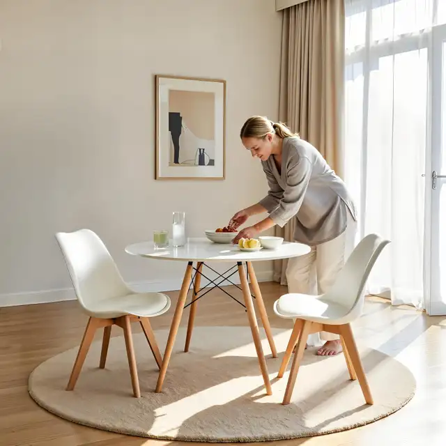 36" White top Wooden legs Dining Table in Dining Tables & Sets in City of Toronto - Image 2