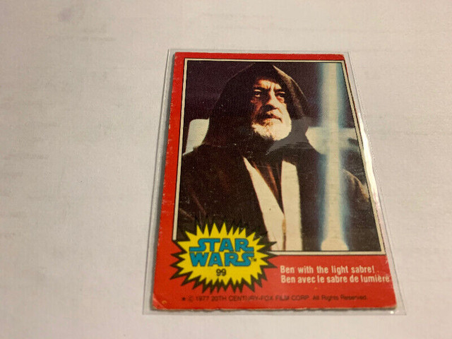 1977 Topps Star Wars Series 2 Card #99 'Ben With The Light Sabre dans Art et objets de collection  à Longueuil/Rive Sud