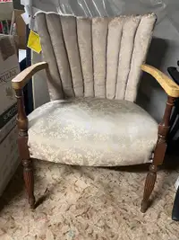 Antique Channel Back Accent Chair