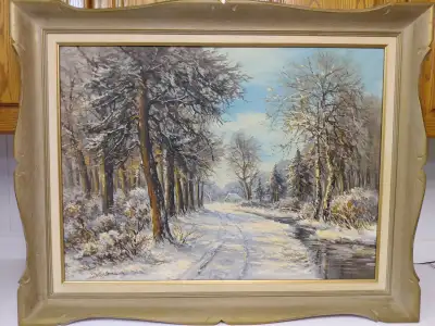 Beautiful antique listed Dutch/Canadian artist oil painting., View more