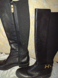 Tommy Hilfiger Leather Blk Ladies Boots $25/new$200,size 6.5M